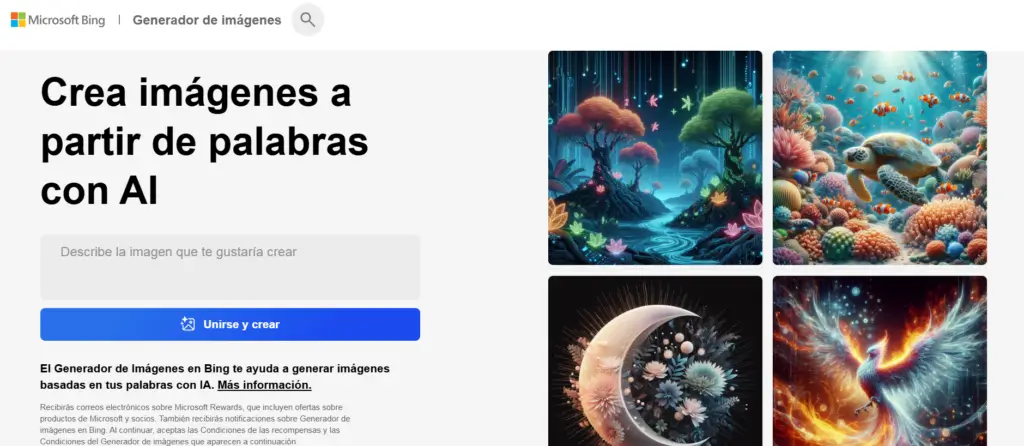 ia generador de imagenes bing